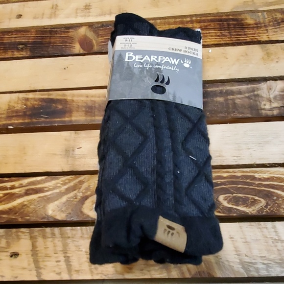 BearPaw Bootsocks 3 Pair B/C/G Womens 9-11 - Picture 7 of 8